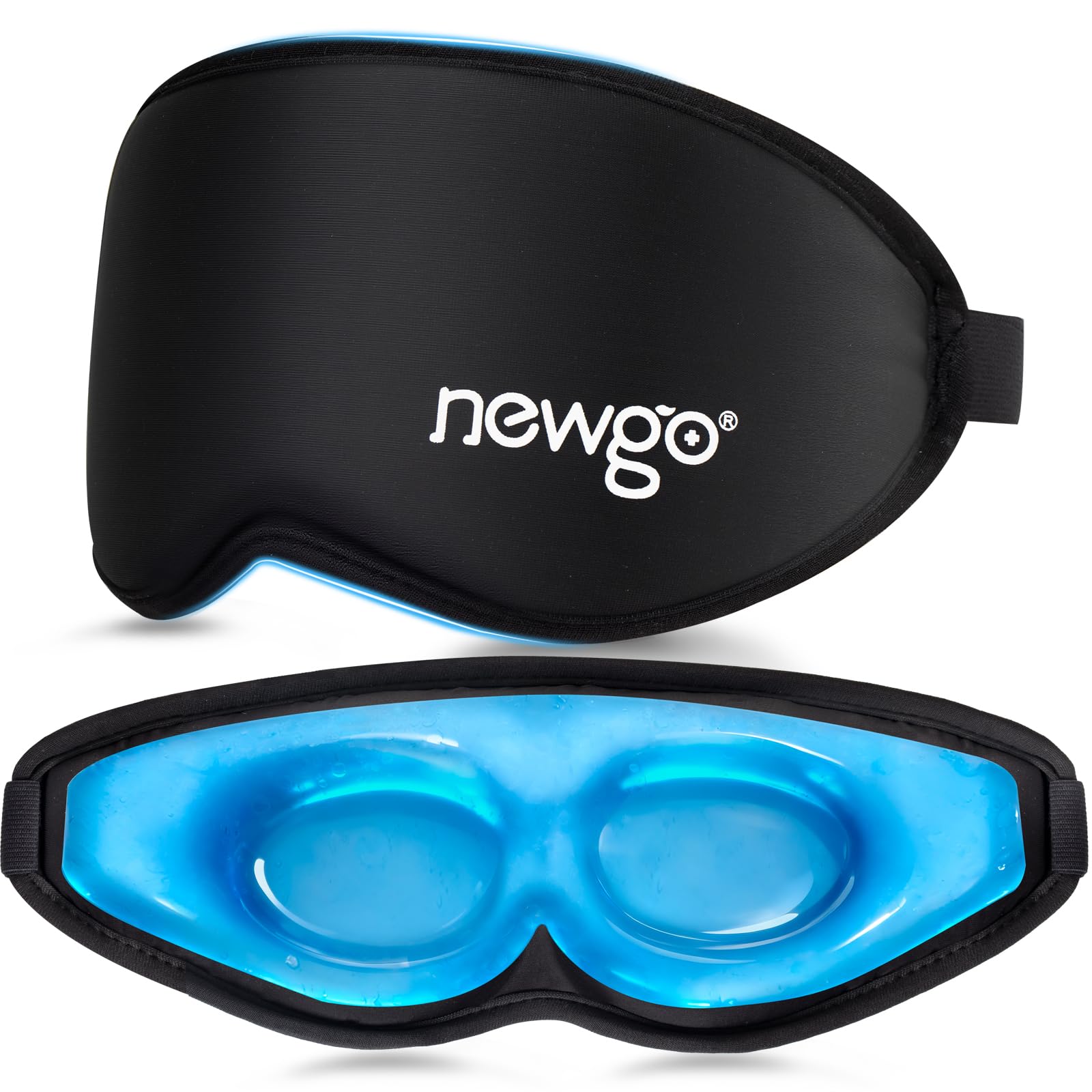 NEWGO mascarilla de ojos gel frío 3D con ajuste cómodo y alivio suave
