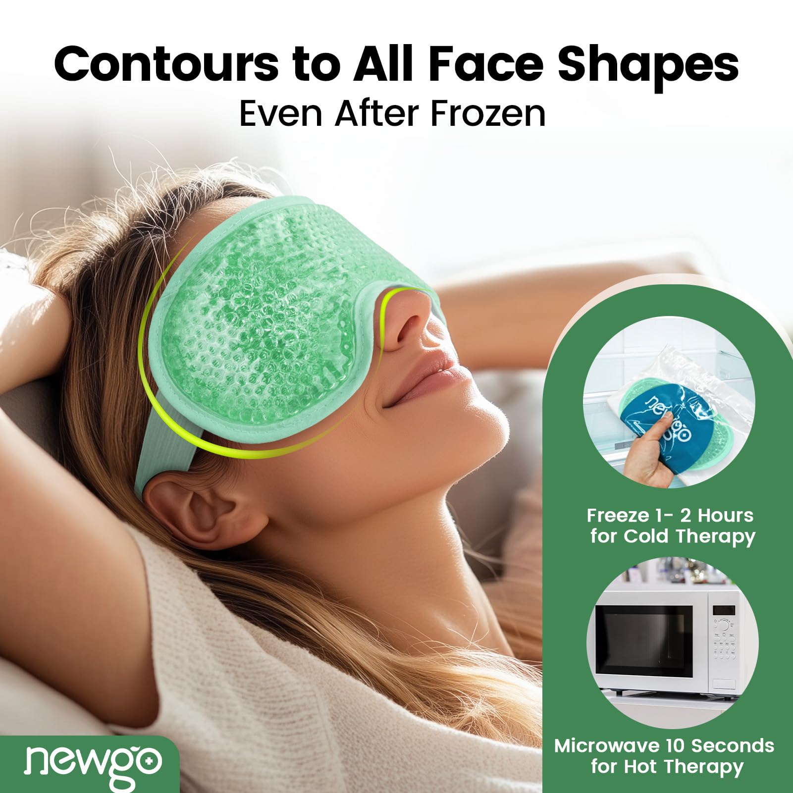 NEWGO mascarilla terapia fría o caliente para alivio ocular.