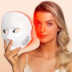 NEWKEY máscara luz facial con panel frontal, favorece absorción de tratamientos para la piel