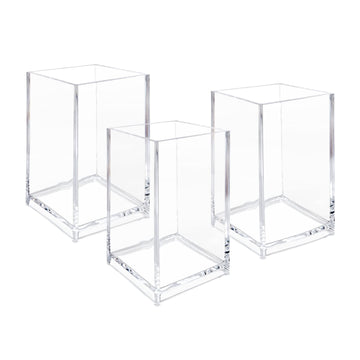 Newkita porta brochas acrílico transparente para escritorio organizado.