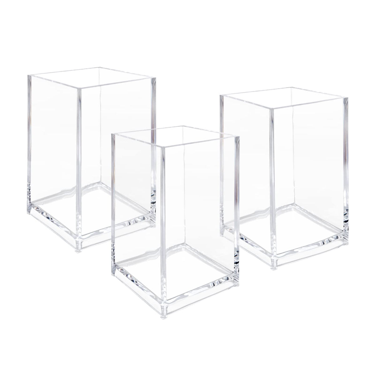 Newkita porta brochas acrílico transparente para escritorio organizado.