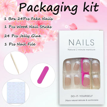 Set NEWSPIED 24 piezas, tallas variadas para todas las uñas.