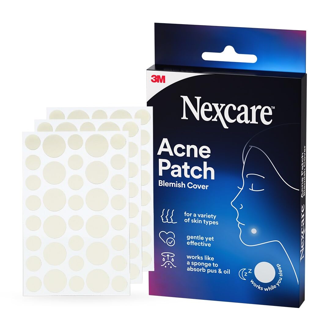 Nexcare Acne Cover empaque con 108 parches para tamaños variados