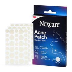 Nexcare Acne Cover empaque con 108 parches para tamaños variados