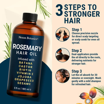 Aceite de Romero de Nexon Botanics, cuidado para cabello teñido y libre de parabenos.