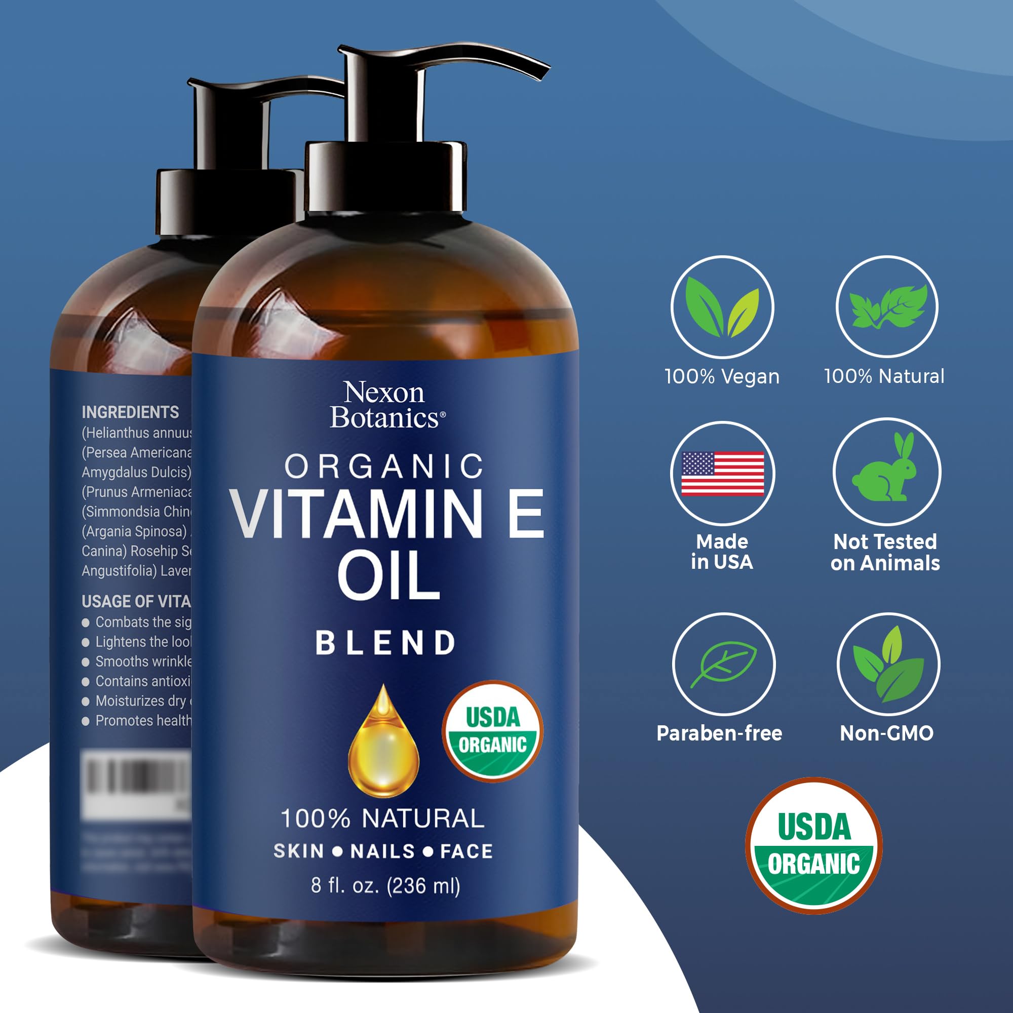 Nexon Botanics Vitamina E con lavanda: aroma calmante para el cuidado diario.