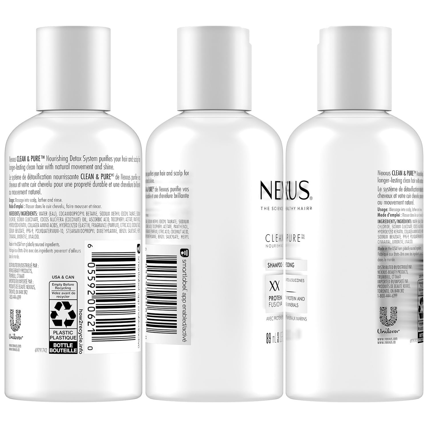 Nexxus Clean & Pure travel conditioner bottle ready for travel routine