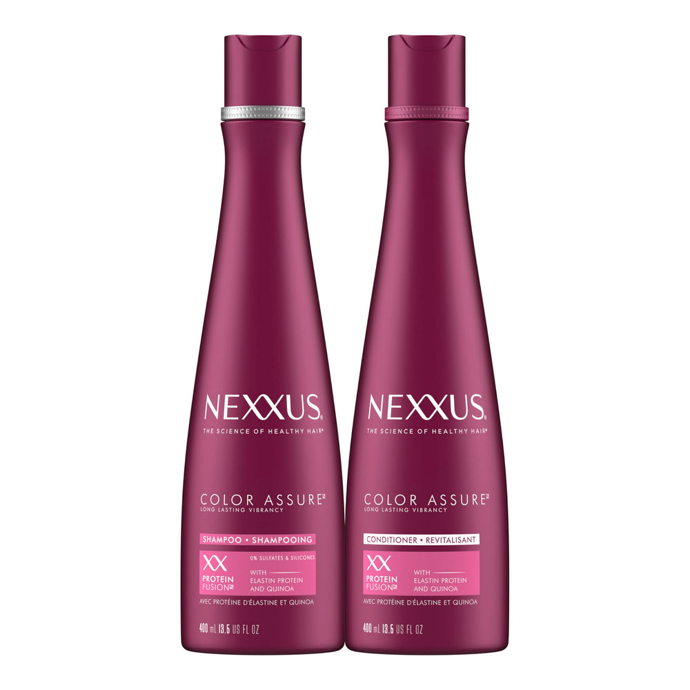 Nexxus Color Assure champú en botella, mantiene color vibrante entre lavados