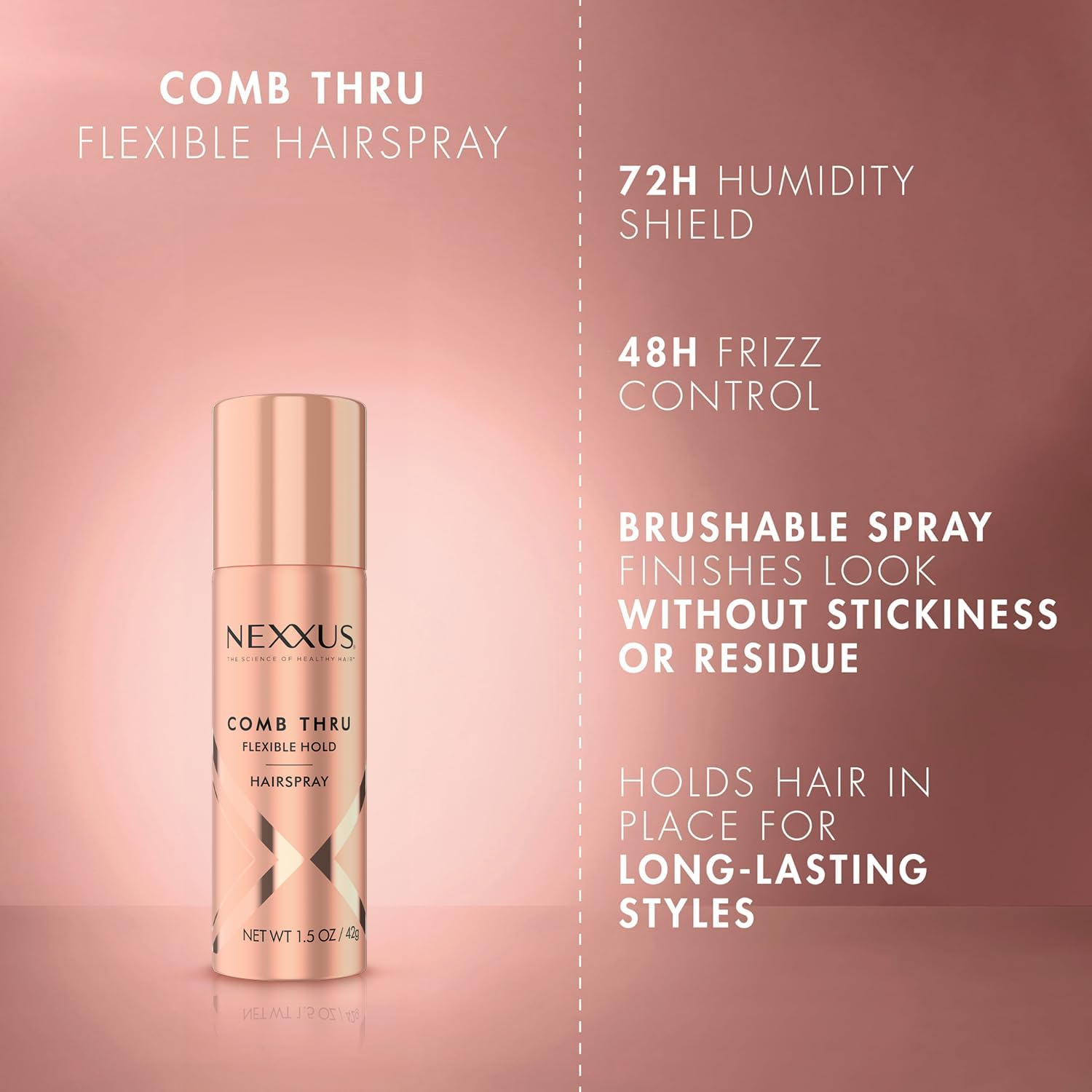 Nexxus Comb Thru fragancia rosa que perfuma el cabello.