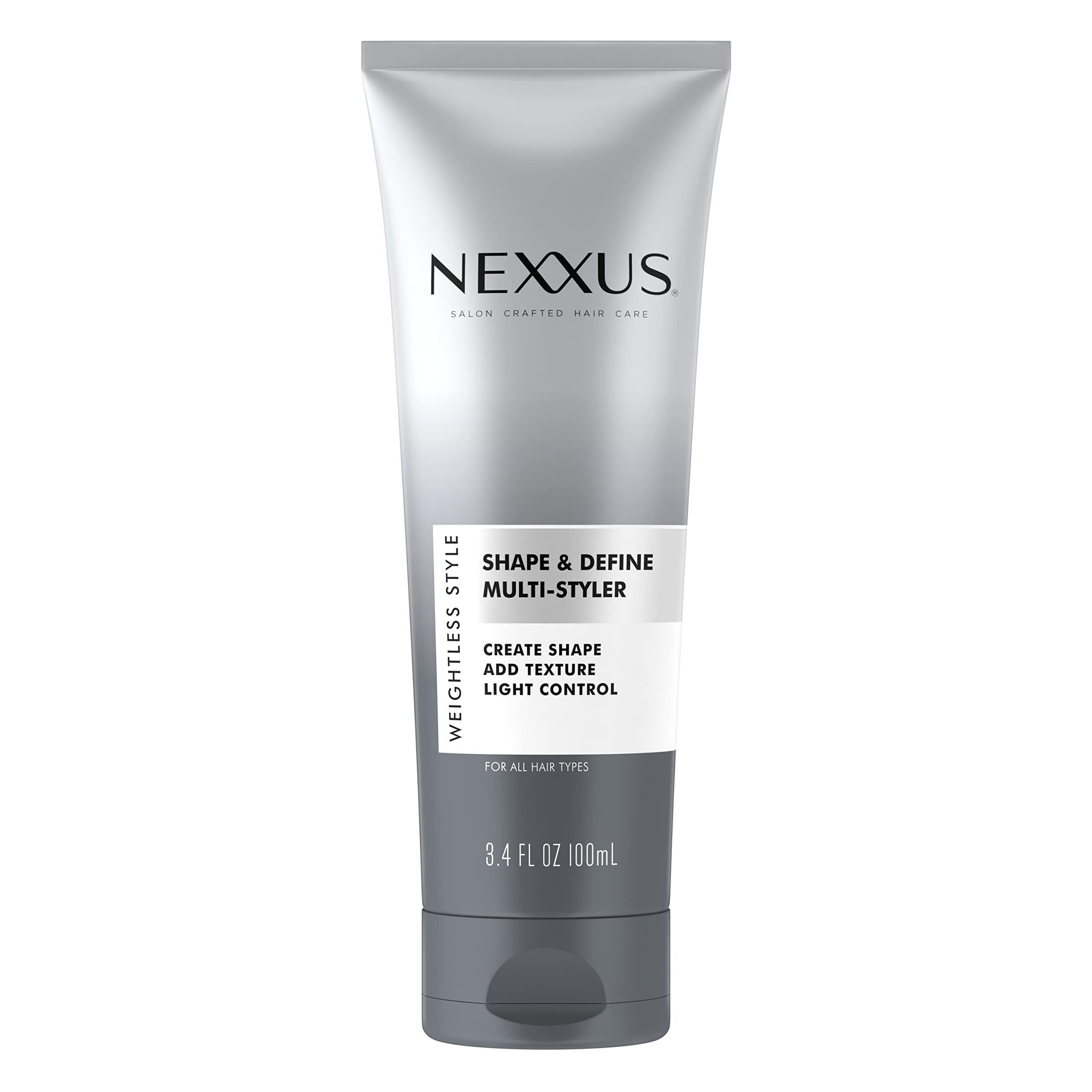 Nexxus Multiestilador Forma y Definición: botella visible para un acabado ligero y definido.