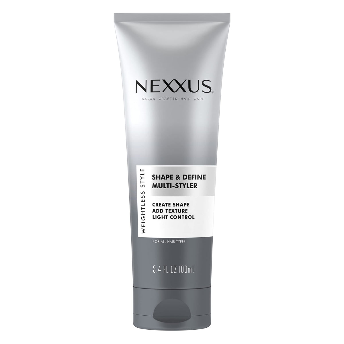 Nexxus Multiestilador Forma y Definición: botella visible para un acabado ligero y definido.