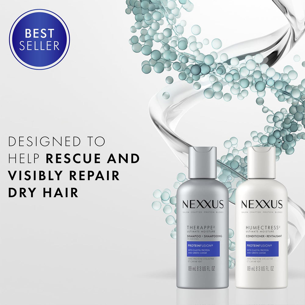 Nexxus Humectress conditioner close-up with green caviar benefits