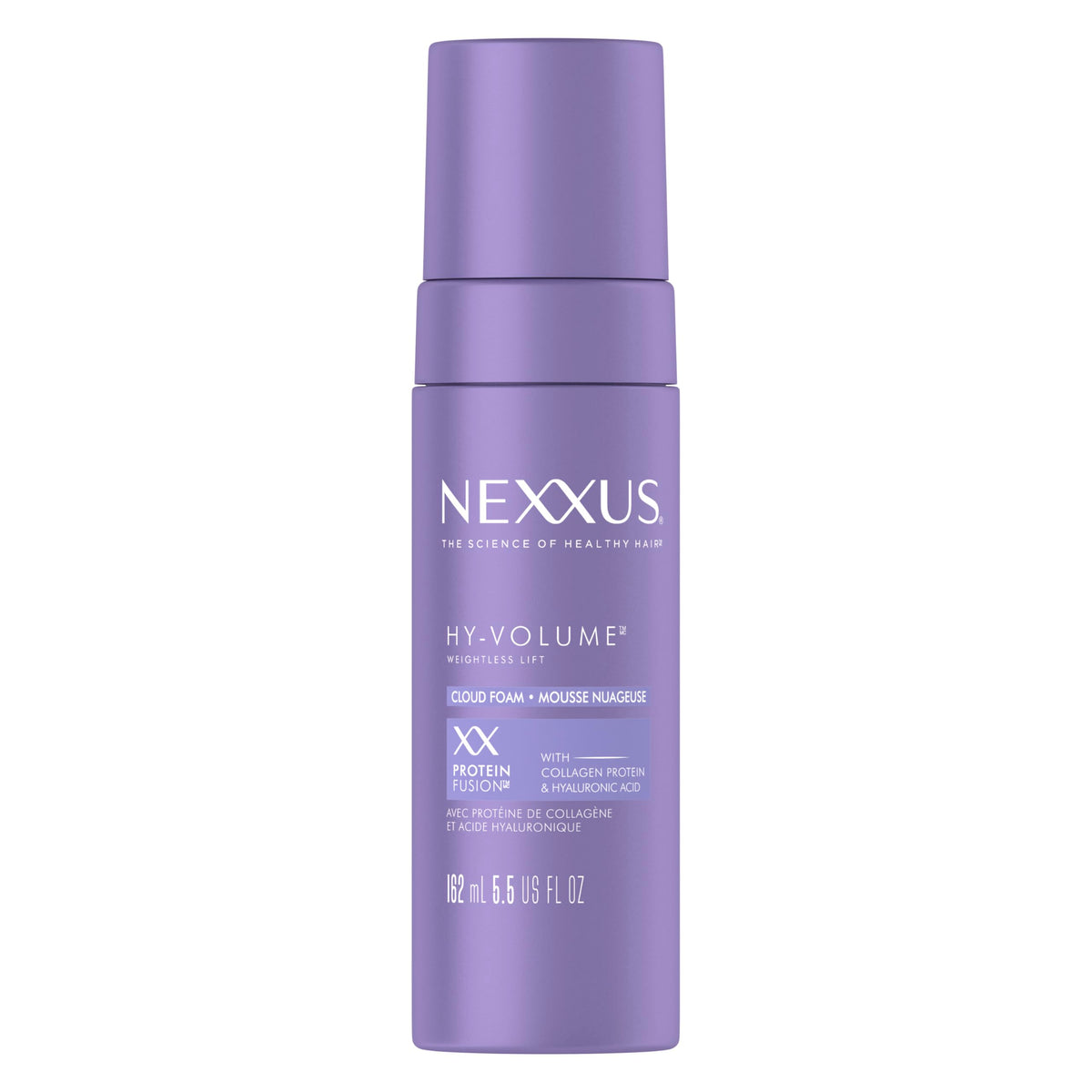 Nexxus Hy-Volume Cloud Foam: botella con espuma ligera para volumen duradero
