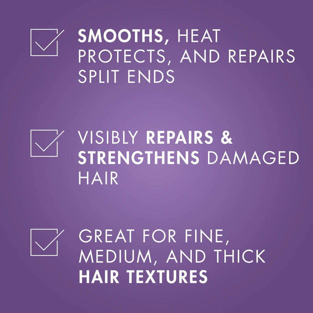Nexxus Keraphix aplicación en cabello mojado para reparación.