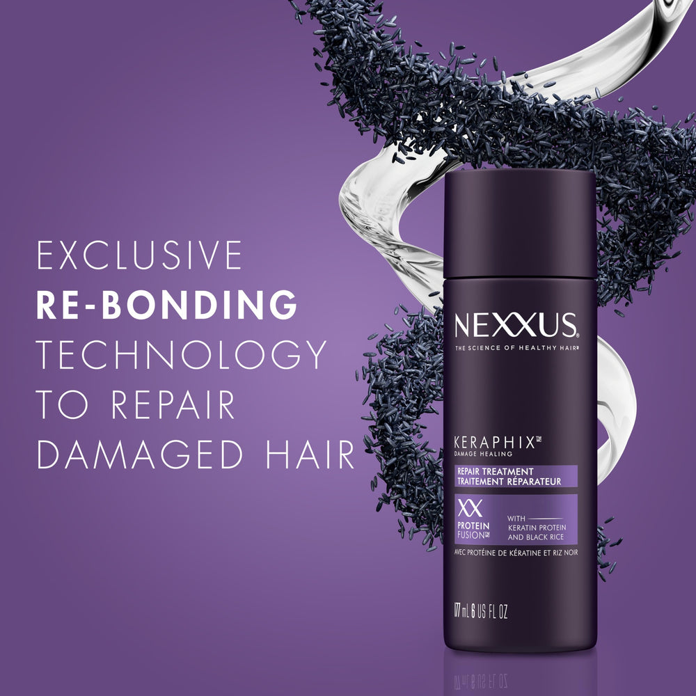 Nexxus Keraphix arroz negro hidrata intensamente el cabello.