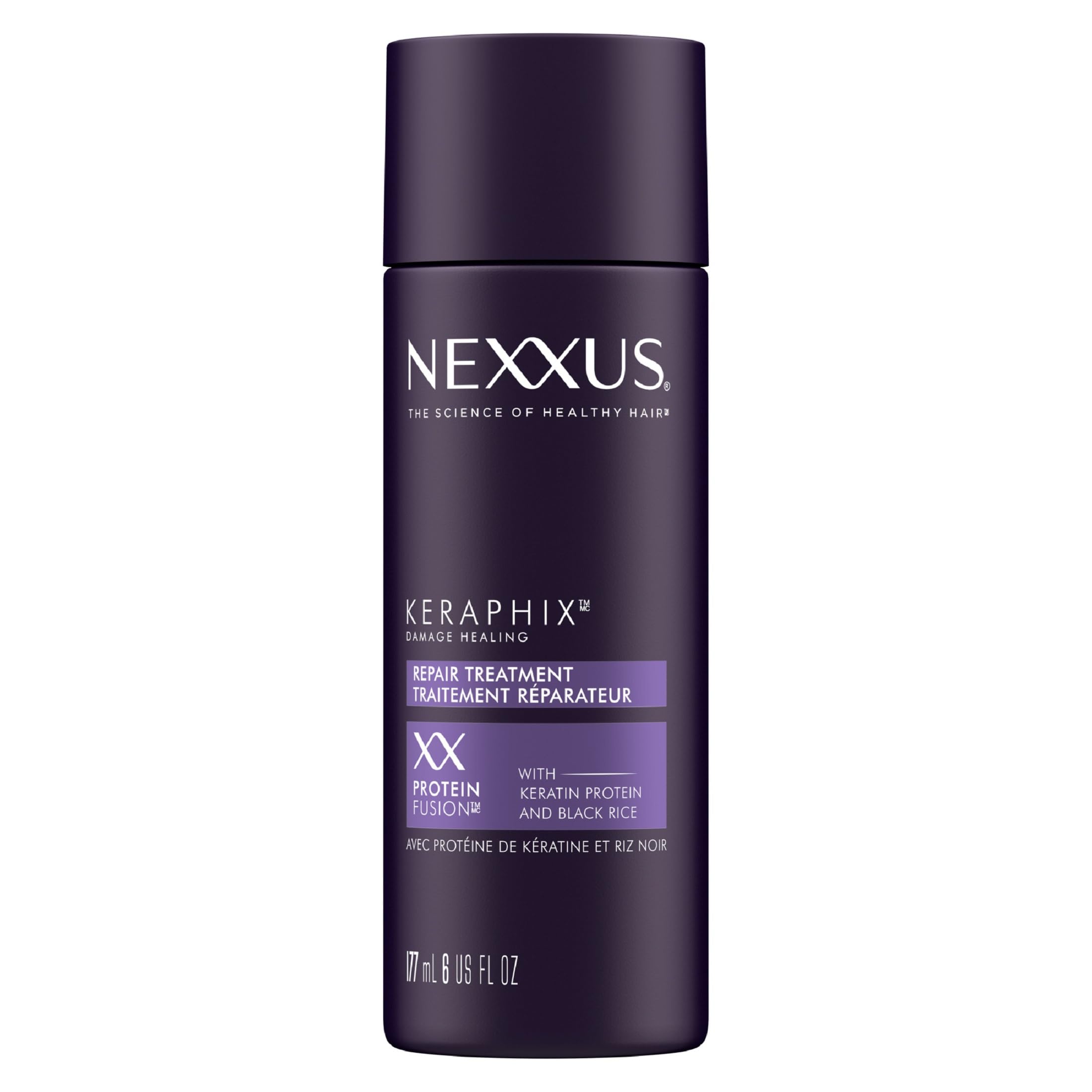 Nexxus Keraphix crema pre-lavado para cabello dañado, suavidad mejorada.