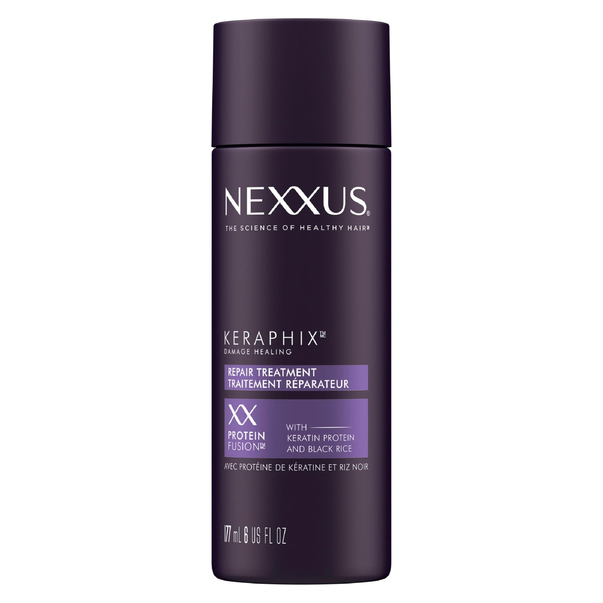 Nexxus Keraphix crema pre-lavado para cabello dañado, suavidad mejorada.