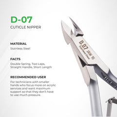 NGHIA Cortacuticulas D-07 mandibula 14 con acero inoxidable para durabilidad.