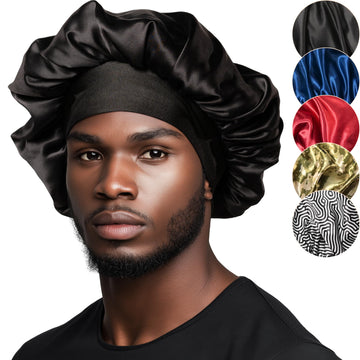 Niagara bonete de satén negro 36 cm, tela suave para cabello hidratado.
