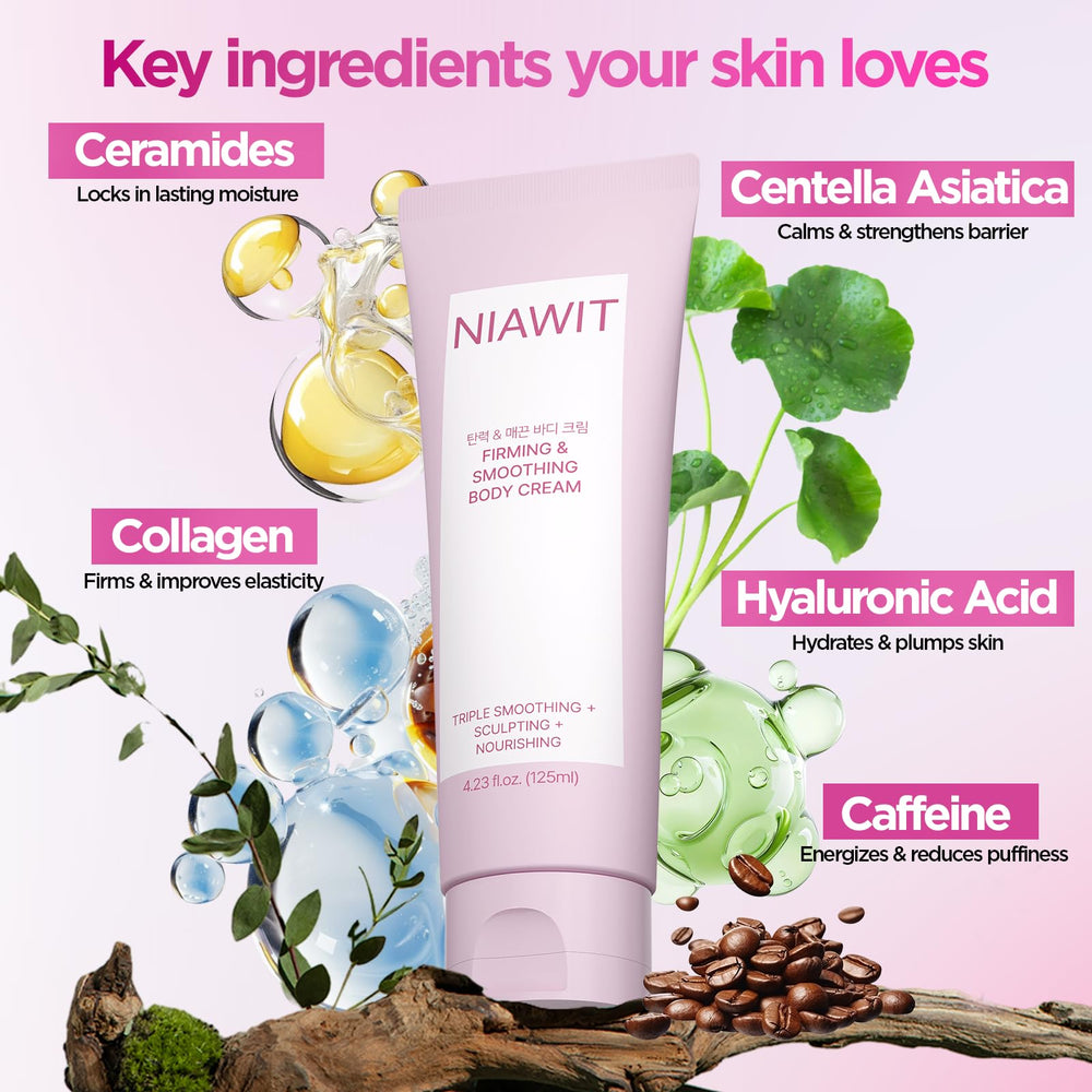 NIAWIT Crème raffermissante pour le corps — cuisses: peau plus ferme et silhouette affinée.