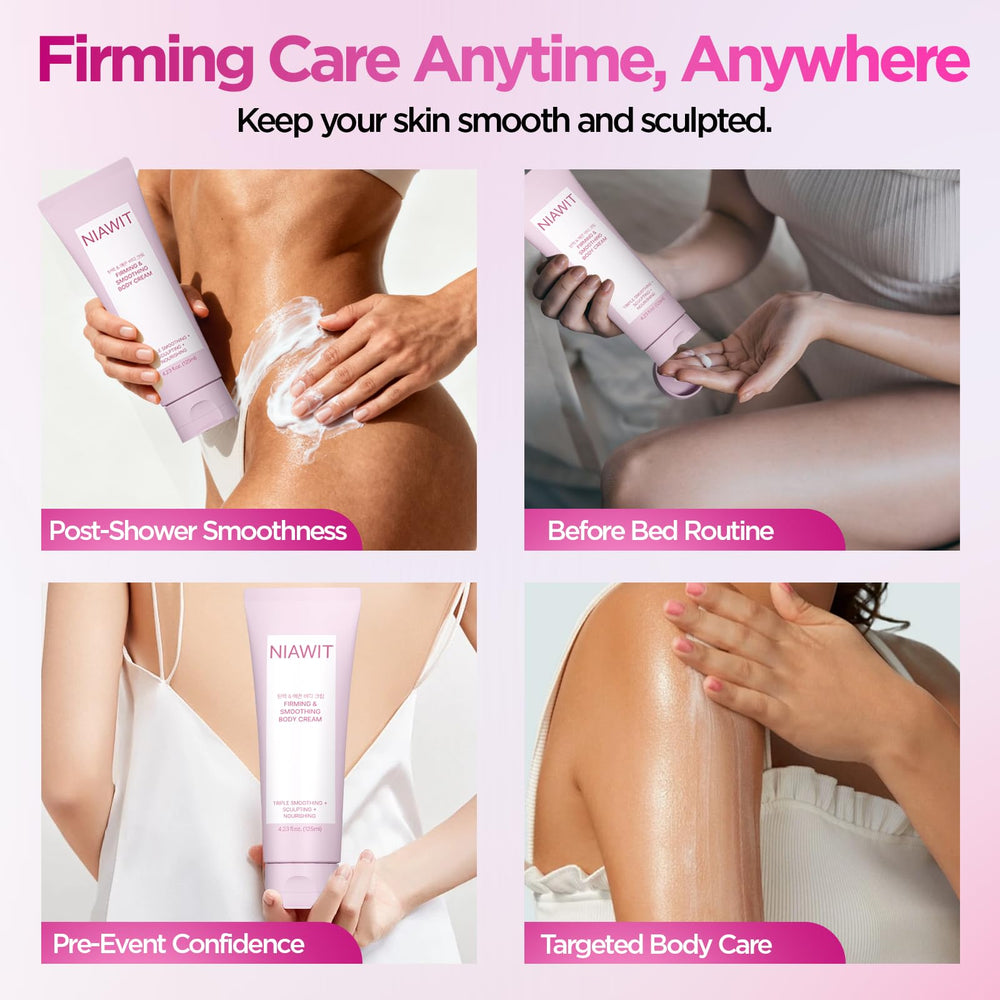 NIAWIT Crème raffermissante — texture crépée: peau plus lisse et uniforme.