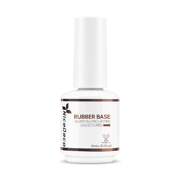 Nicedeco Rubber Base en bote de 15 ml para base duradera.