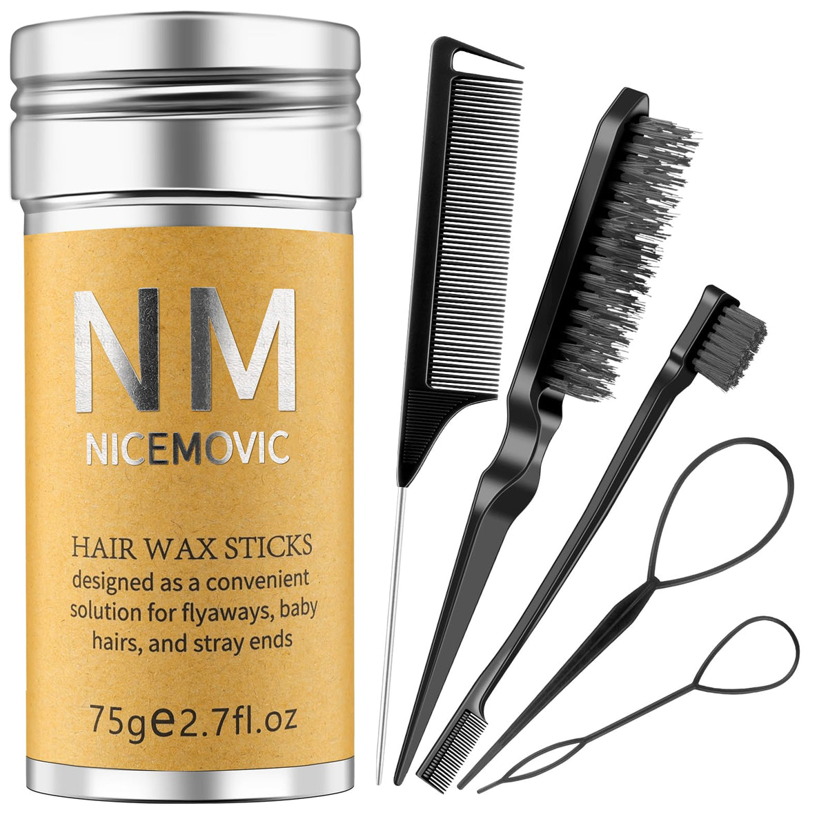 NICEMOVIC barra cera cabello compacta para peinado rápido y definido