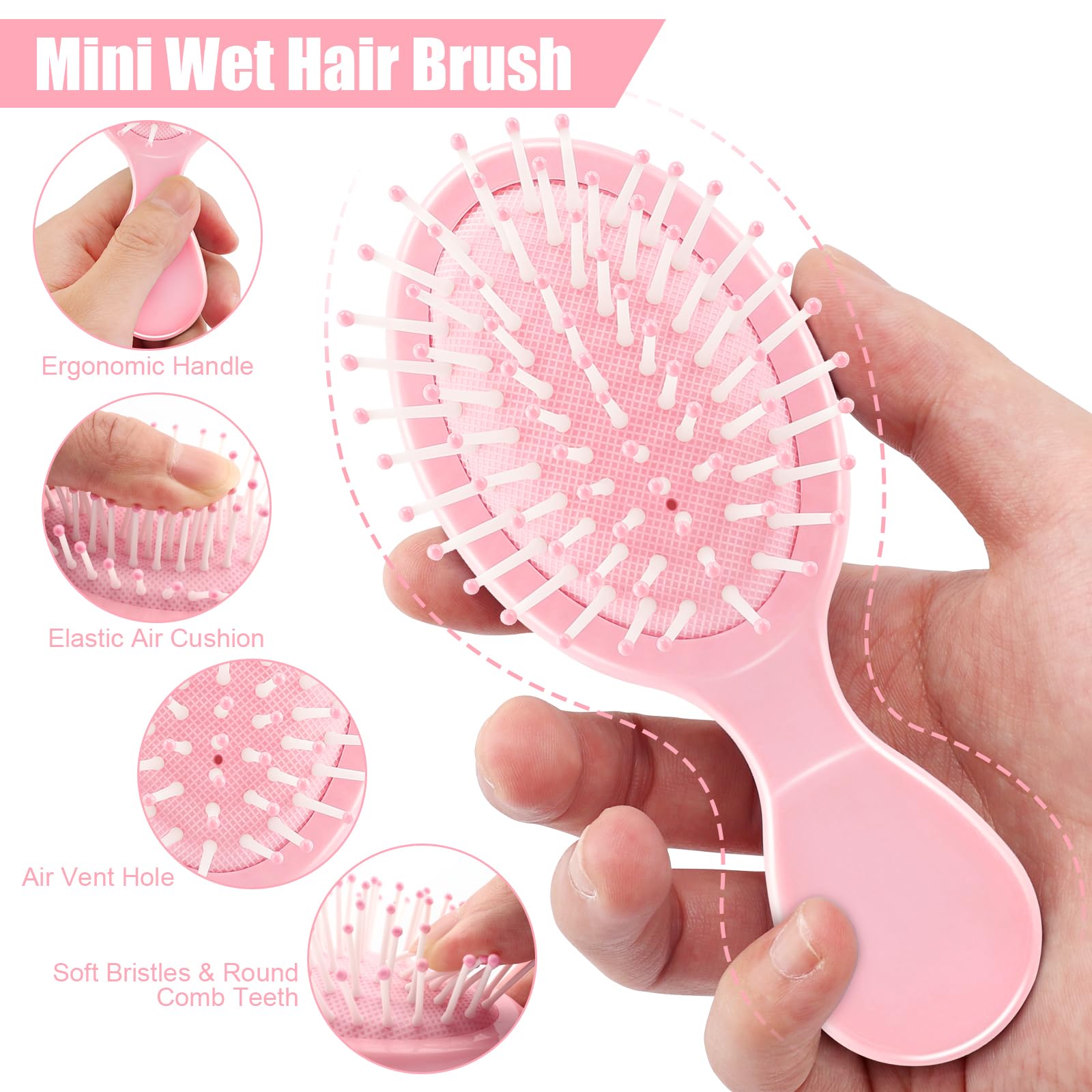 NICEMOVIC detalle de cerdas suaves, cepillado suave para cabello mojado