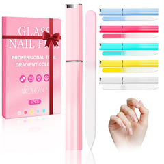NICEMOVIC seis limas de vidrio con estuche, ideal para regalo