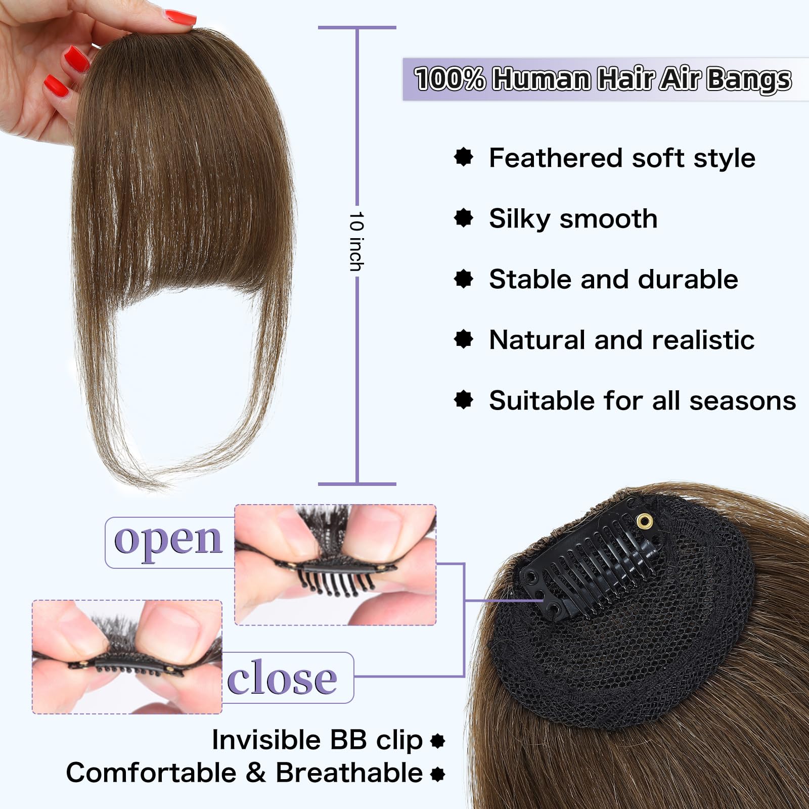 Niceone Hair flequillo capas suaves, acabado suave y uniforme.