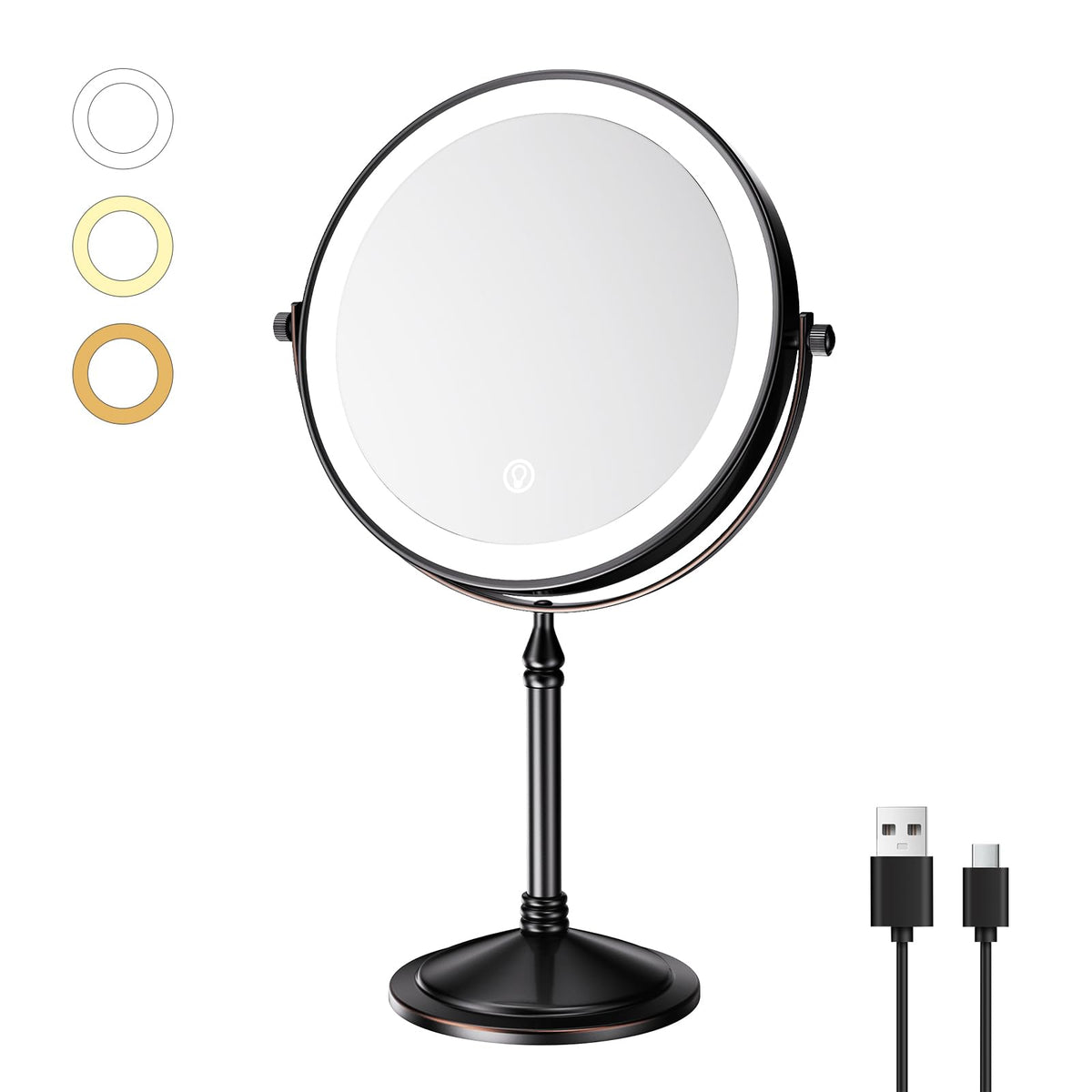 Espejo de maquillaje Nicesail con aumento 10x para detalles precisos.