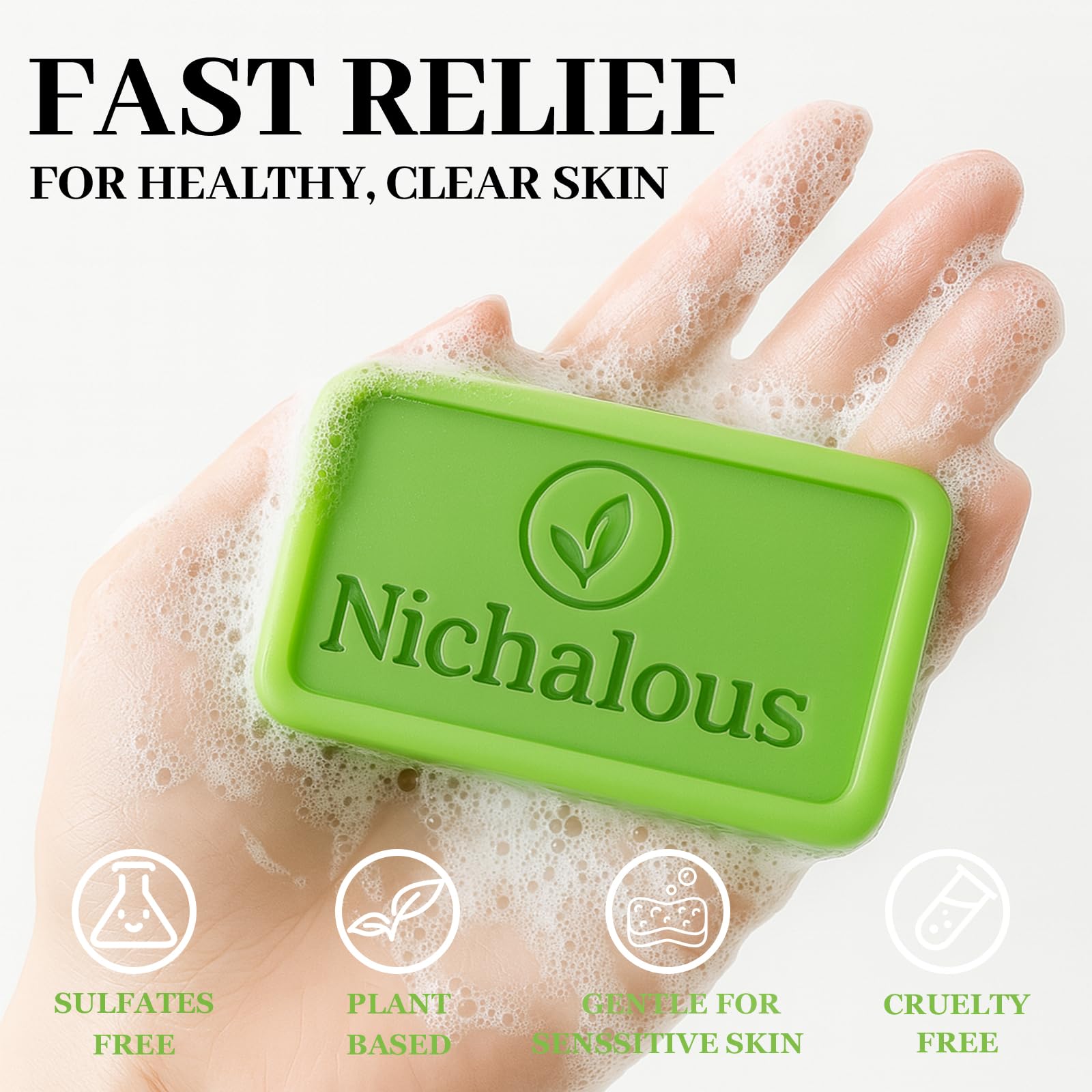 Nichalous Savon Arbre à Thé – Utilisation quotidienne pour peau propre et fraîche.
