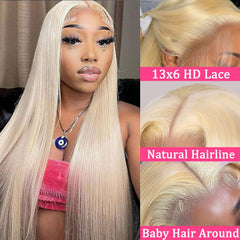 NICILK cabello rubio 613 liso listo para peinar y combinar