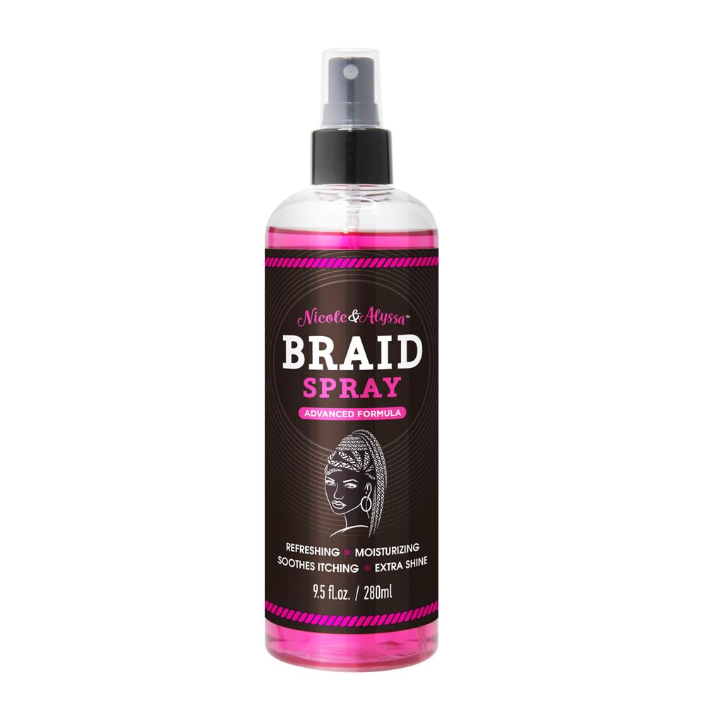 Spray para trenzas de Nicole y Alyssa: brillo e hidratación ligera.