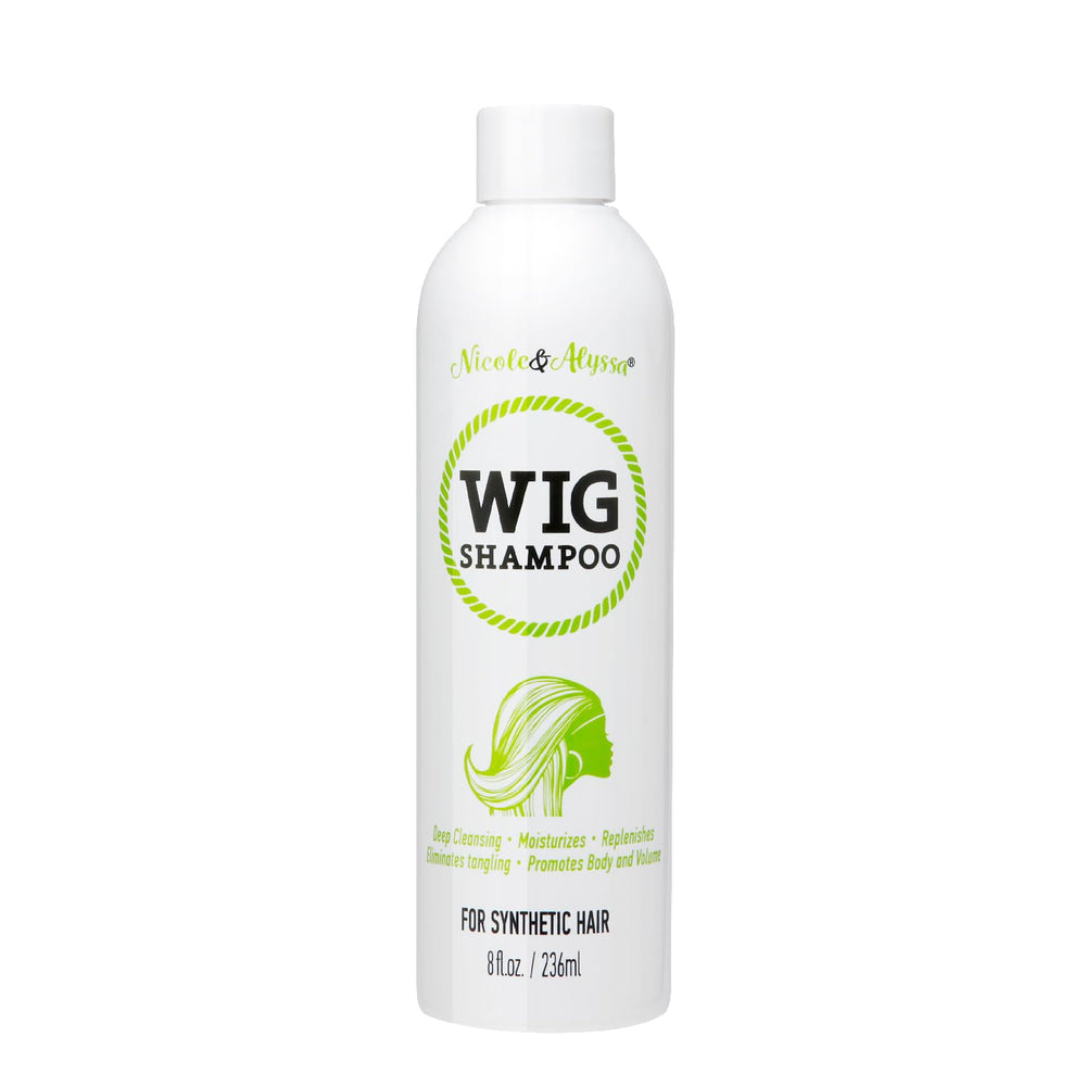 Nicole & Alyssa shampoo para pelucas sintéticas, botella de 8 oz, limpieza suave.