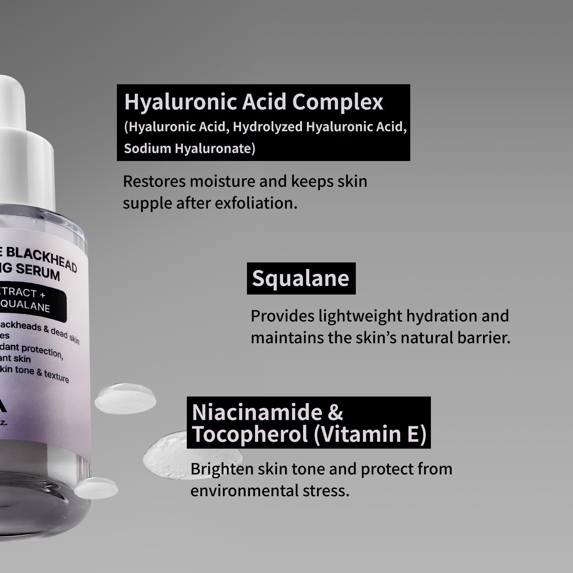 NIDA Arroz Negro Exfoliante Suero, textura ligera que se absorbe rápido.