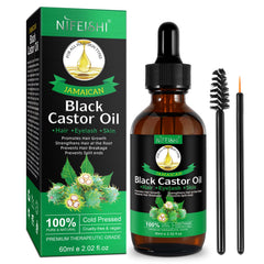 NIFEISHI Aceite de castor negro jamaicano para cabello, nutrición y brillo natural.