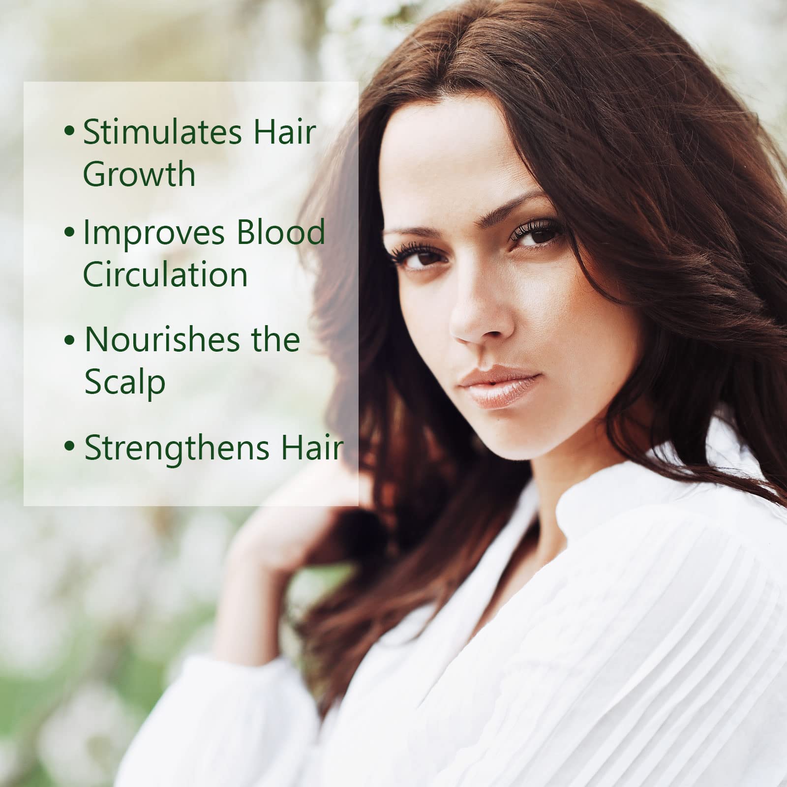 Aplicación de NIFEISHI romero en cabello para nutrición diaria.
