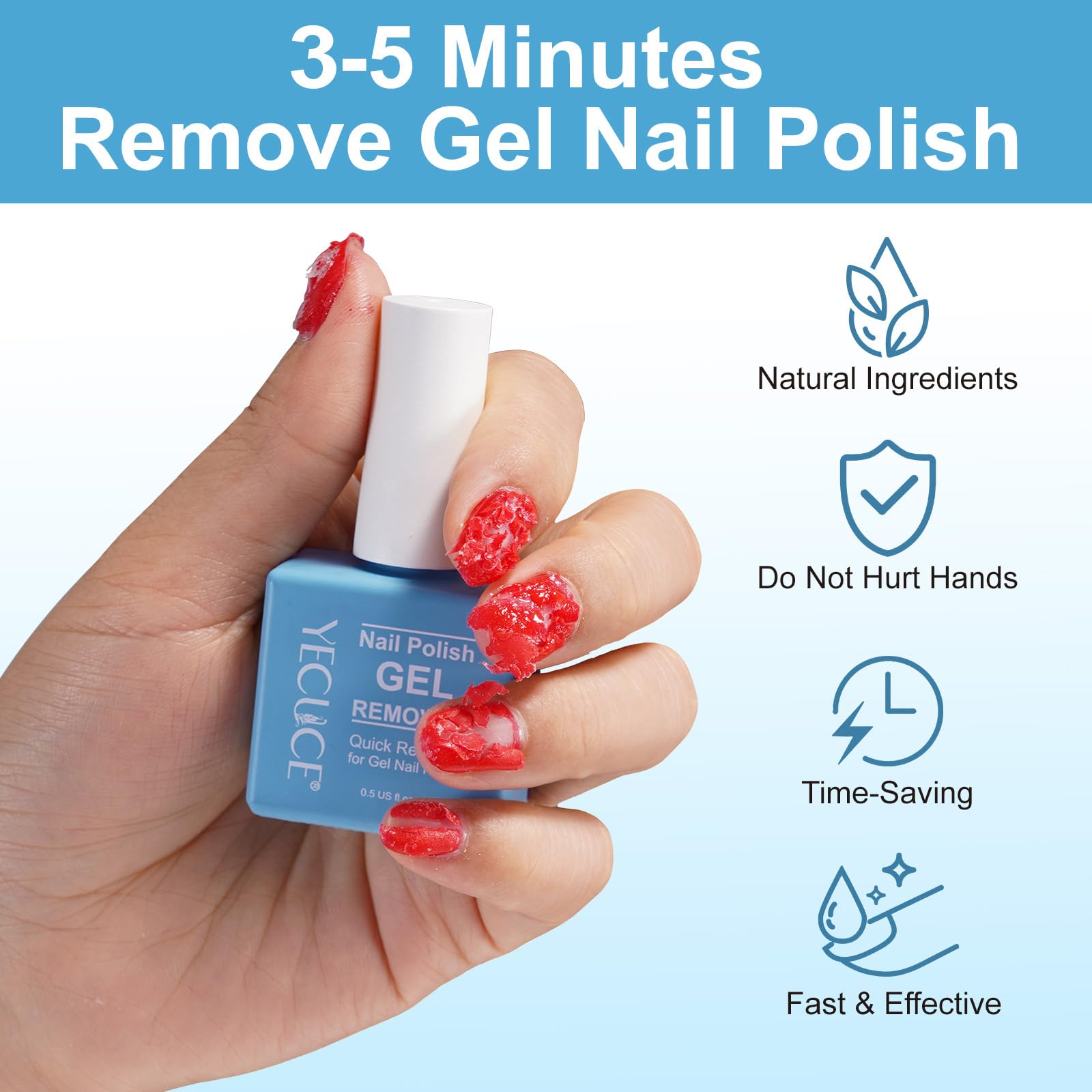 NIFEISHI aplicación con pincel para remover uñas en minutos