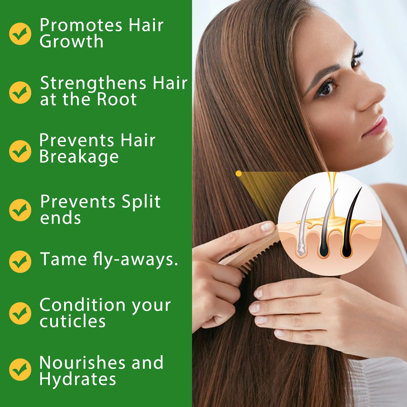 NIFEISHI Crecimiento de pelo natural, uso diario para cabello más fuerte.