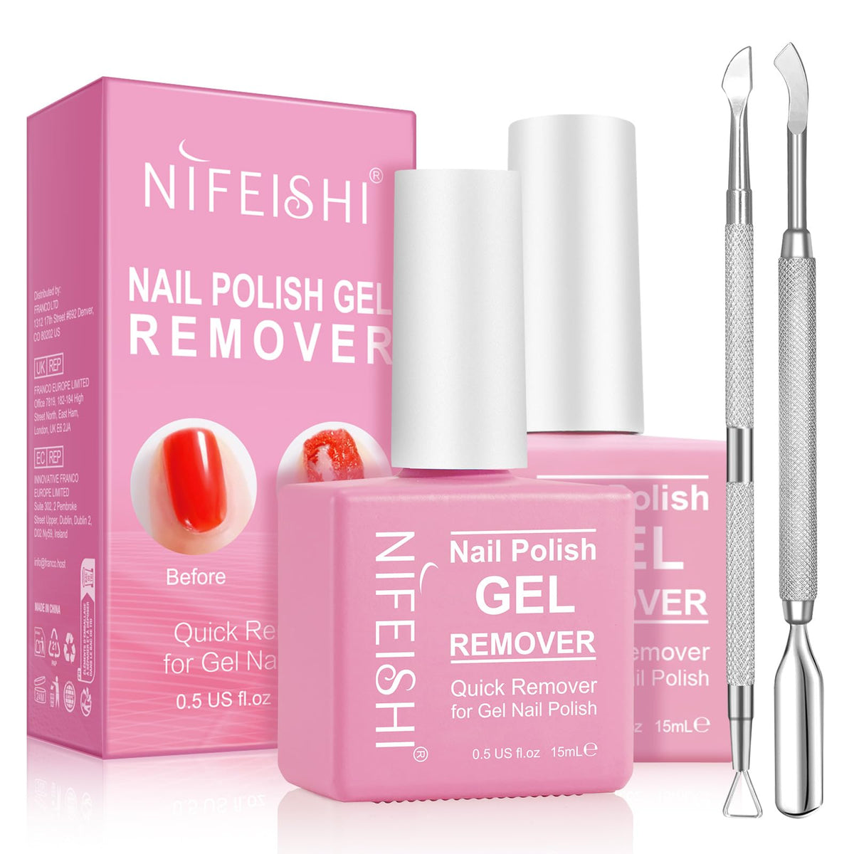 NIFEISHI Gel Polish Remover Kit packaging shown for easy storage.
