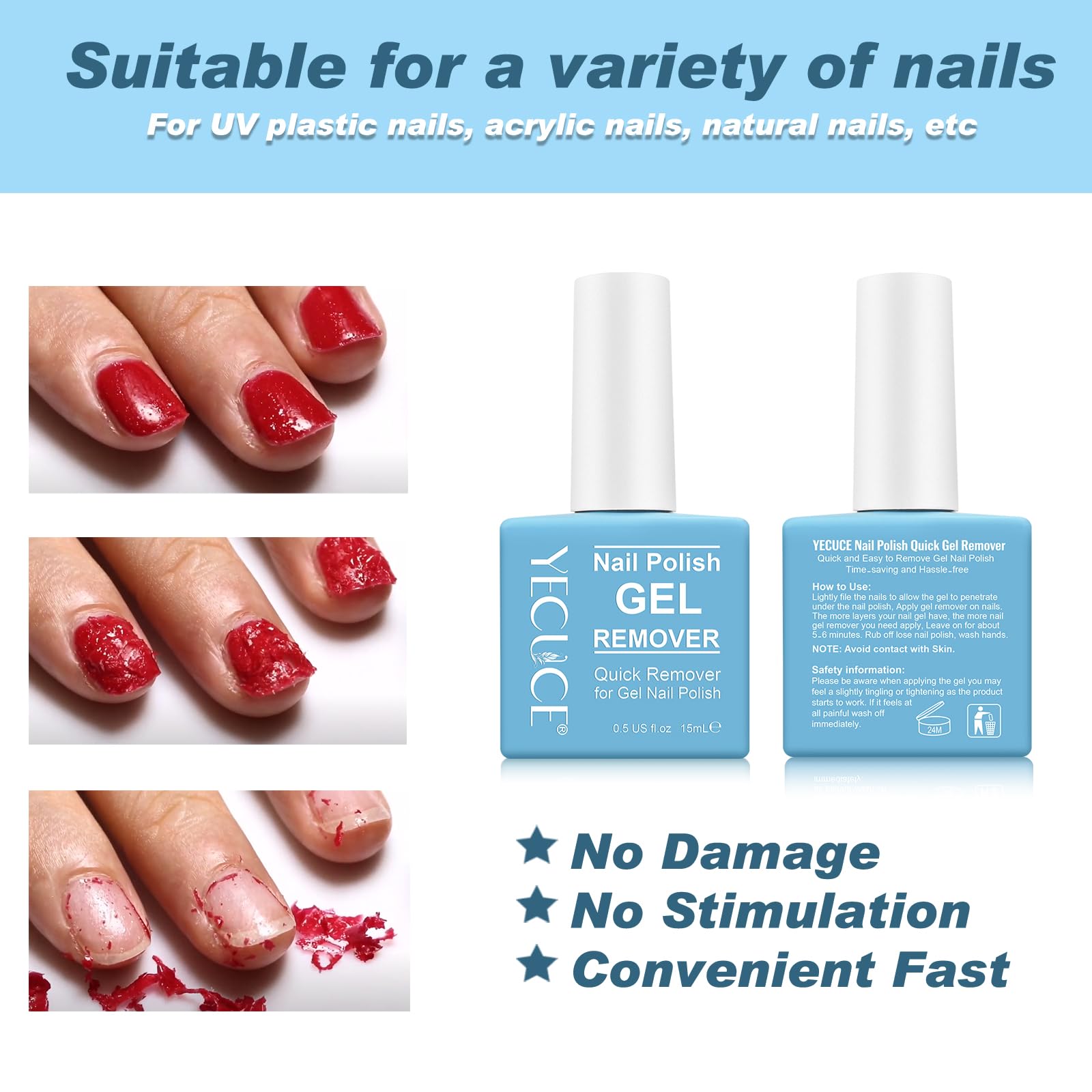 NIFEISHI Removedor de Esmalte en Gel sin acetona cuida las uñas
