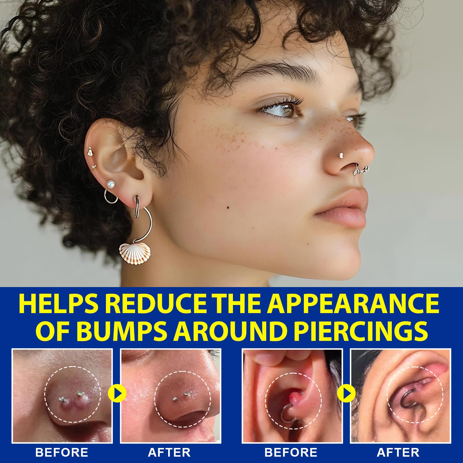 NIFEISHI, cuidado suave para tragus y otros piercings de cartílago.