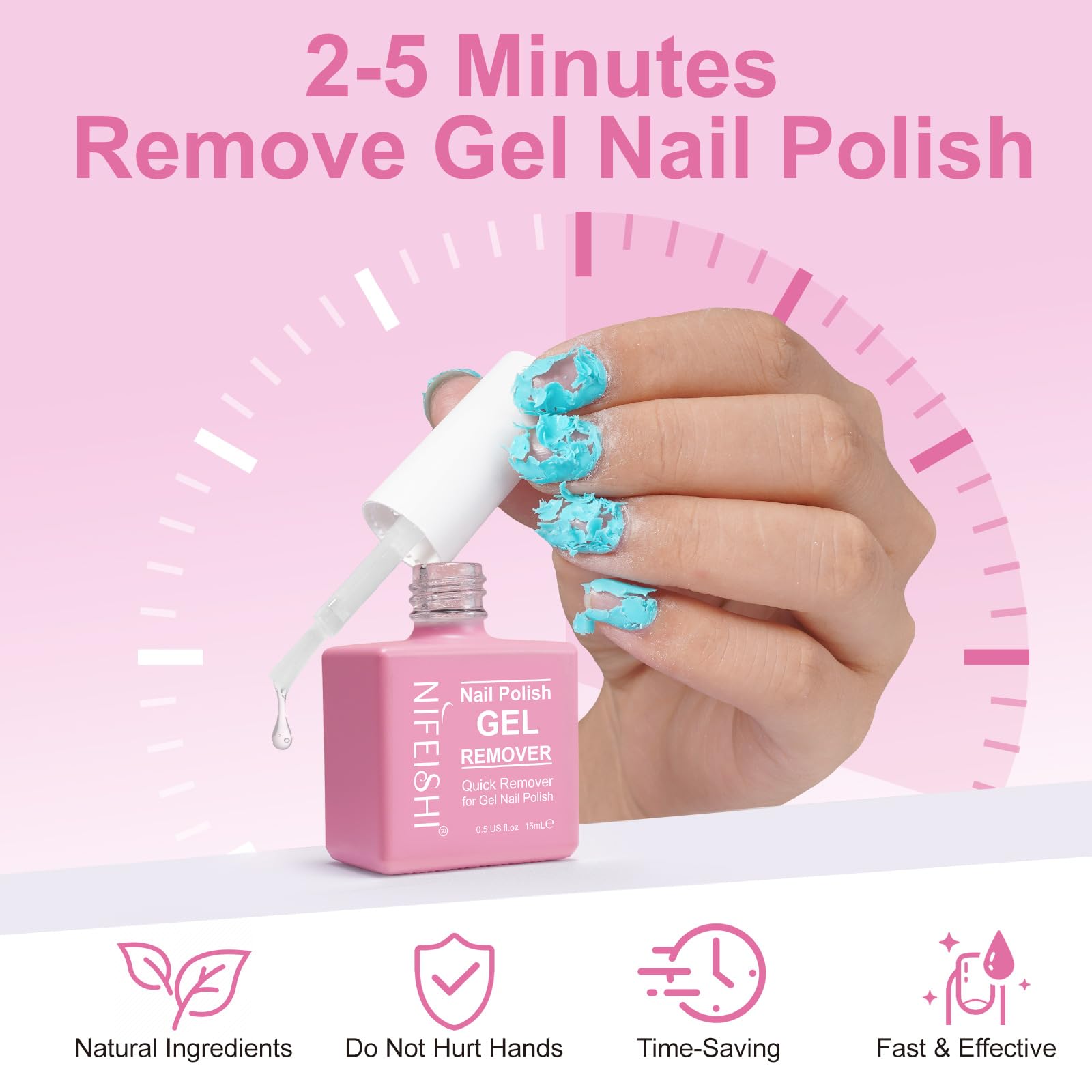 NIFEISHI Remover Esmalte Gel - aplicación en uñas para quitar gel en minutos.