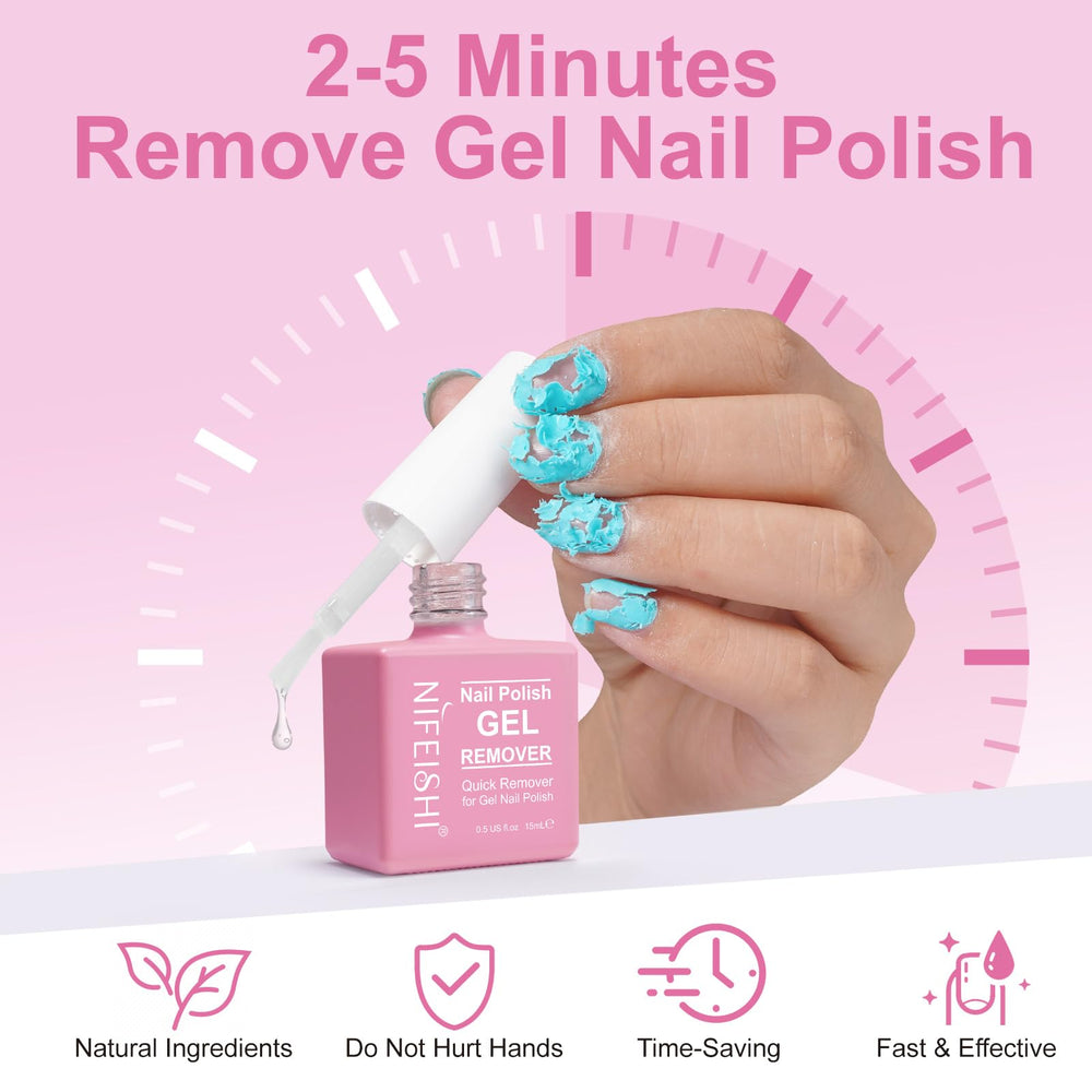 NIFEISHI Remover Esmalte Gel - aplicación en uñas para quitar gel en minutos.