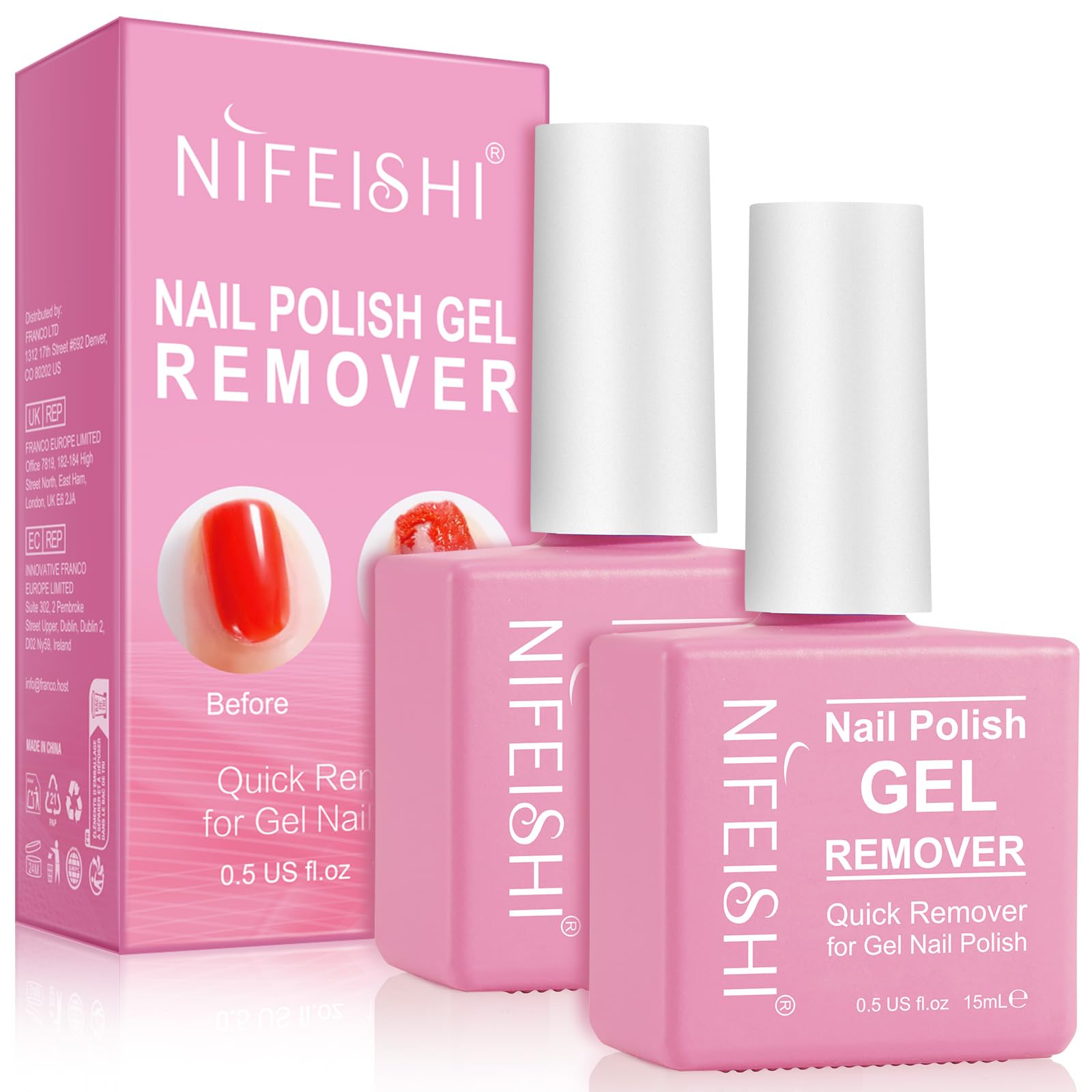 NIFEISHI Remover Esmalte Gel - botella para eliminación rápida del esmalte.
