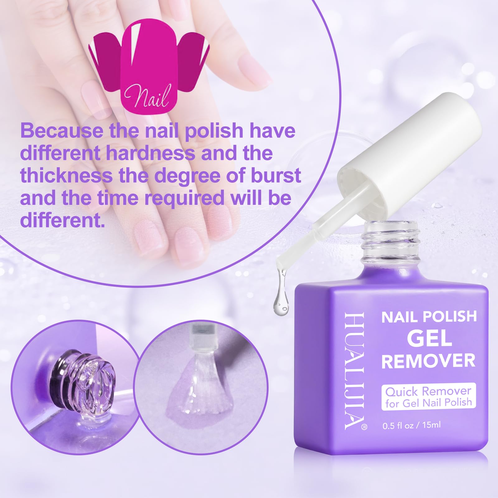 NIFEISHI gel remover tamaño compacto para bolso