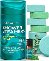 NightKong bombas ducha 8 unidades eucalipto: experiencia aromática revitalizante para la ducha.