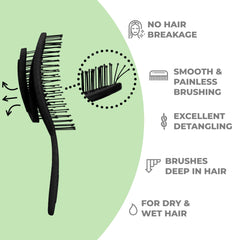 Ninabella cepillo espiral para cabello rizado: desenreda sin dolor.