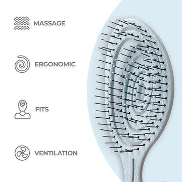 Ninabella cepillo desenredante espiral con puntas suaves que protegen el cabello.